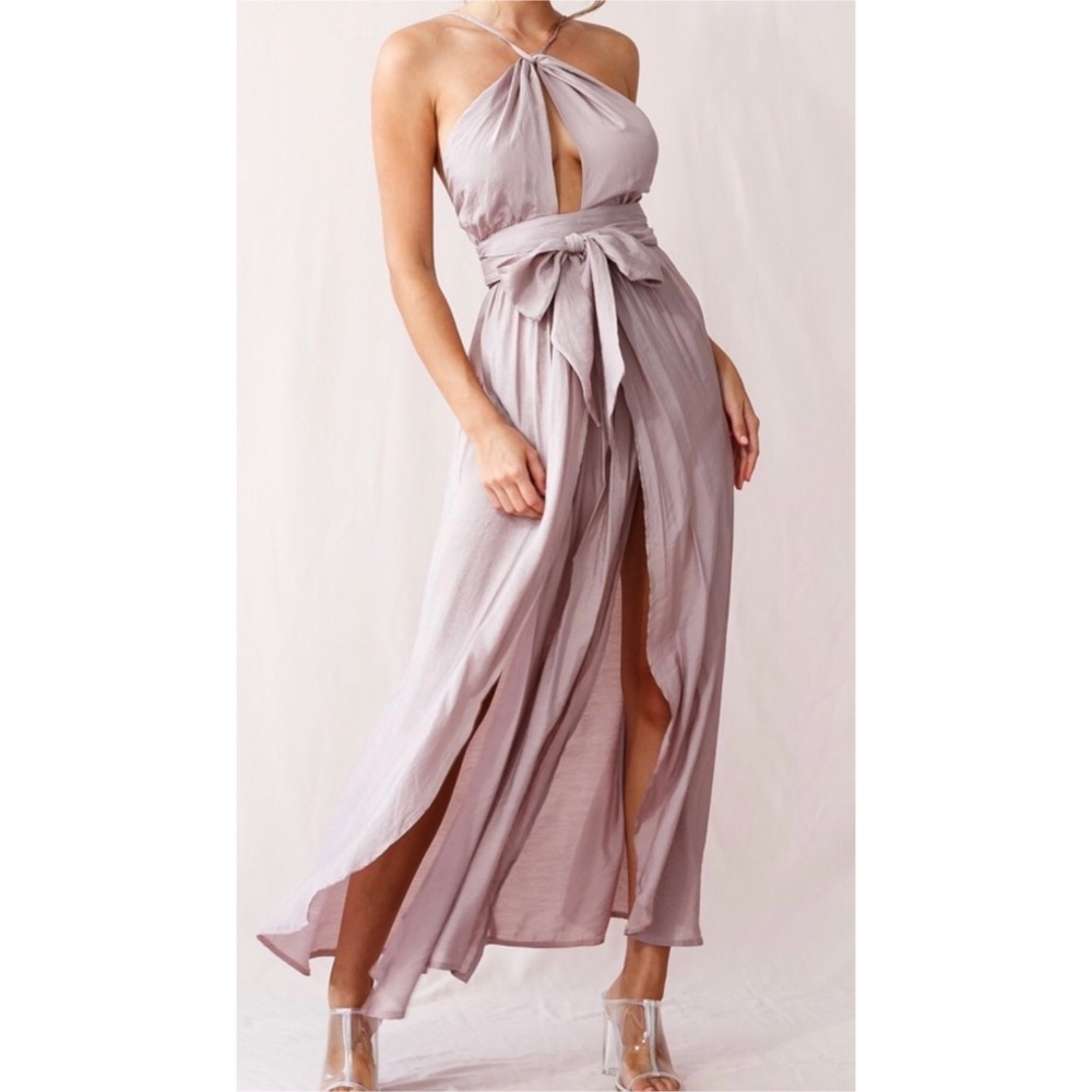 Athena High Split Maxi Dress Mauve
